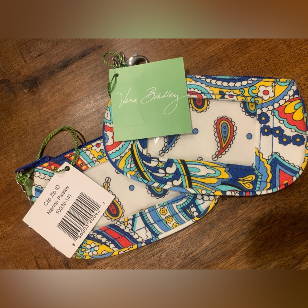 Vera Bradley Zip ID Case Marina Paisley